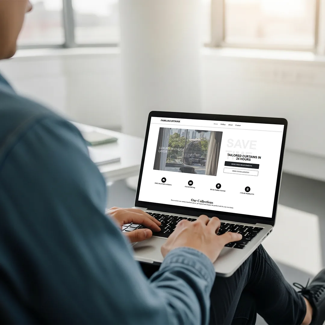 WordPress business website design shown on a laptop